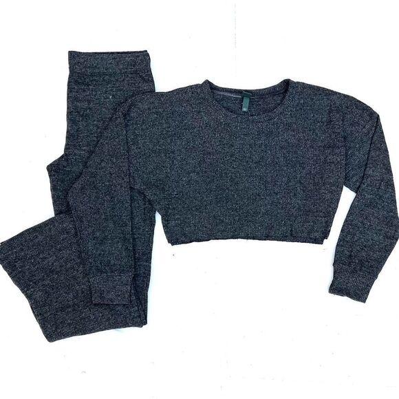 Women’s New 2-Piece Loungewear Set - Knit Pants & Cropped Top Set L NWT - Picture 1 of 3